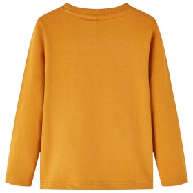 Kinder-Langarmshirt Dunkles Ocker 92