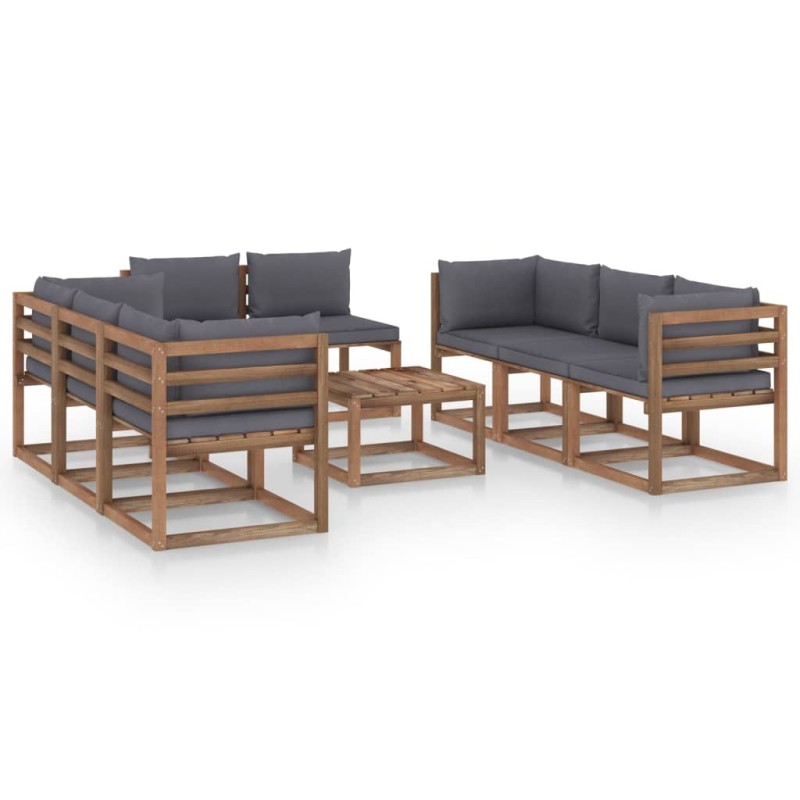 9-tlg. Garten-Lounge-Set mit Kissen Anthrazit 9-tlg. Garten-Lounge-Set mit Kissen Anthrazit