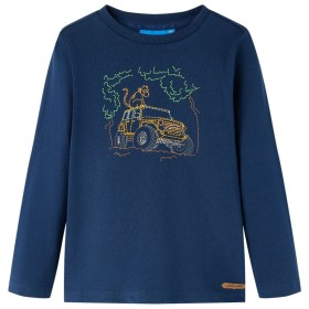 Kinder-Langarmshirt Marineblau 92