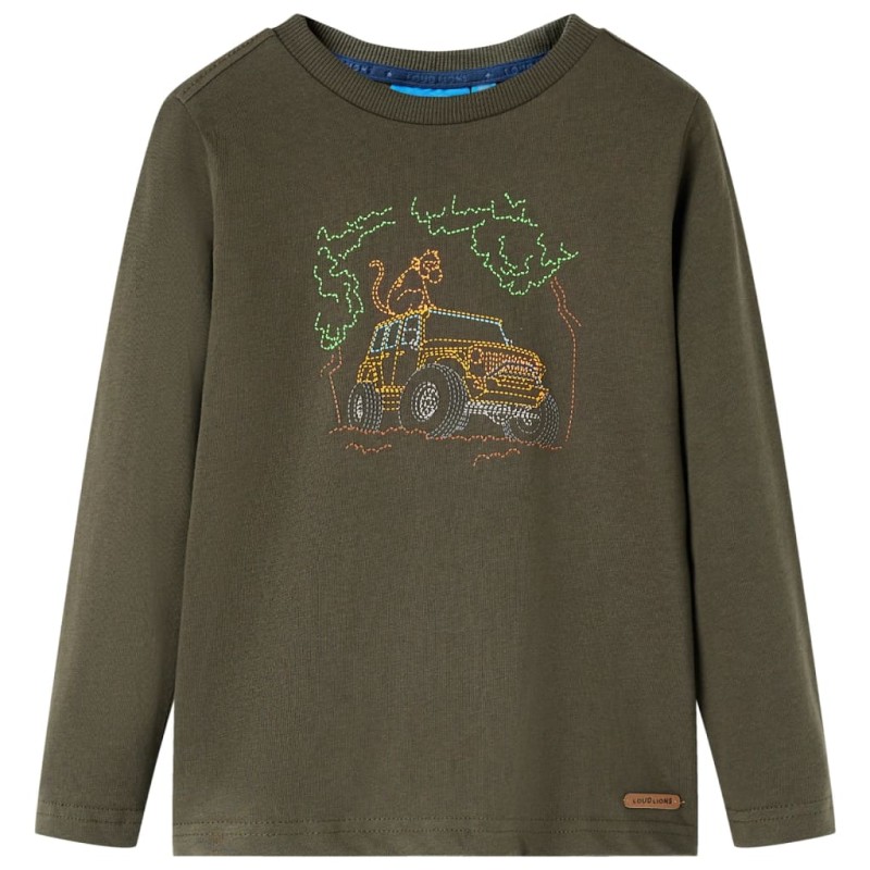 Kinder-Langarmshirt Khaki 128 Kinder-Langarmshirt Khaki 128