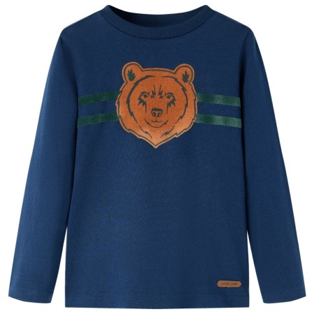Kinder-Langarmshirt Marineblau 128