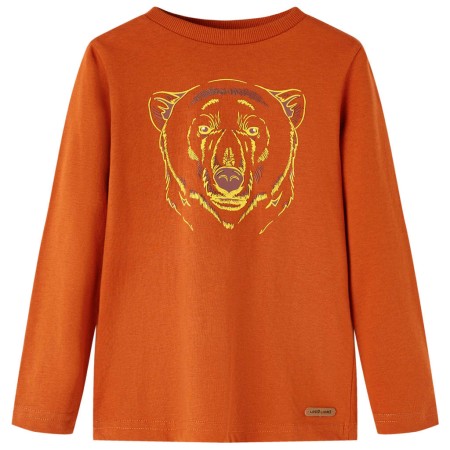 Kinder-Langarmshirt Rostbraun 128