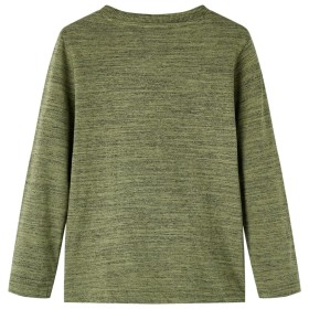 Kinder-Langarmshirt Khaki Melange 128