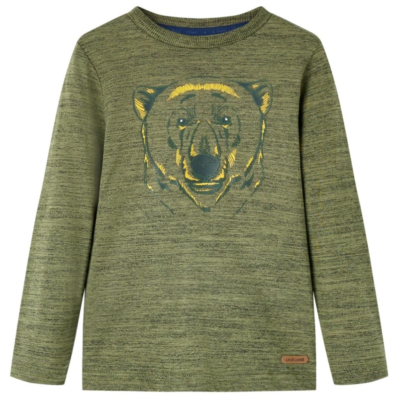 Kinder-Langarmshirt Khaki Melange 104 Kinder-Langarmshirt Khaki Melange 104