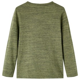 Kinder-Langarmshirt Khaki Melange 104
