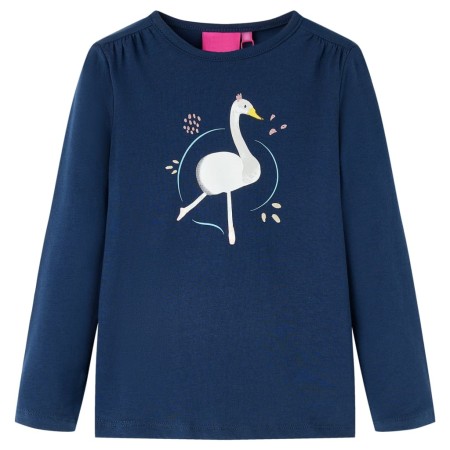 Kinder-Langarmshirt Marineblau 140