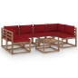 7-tlg. Garten-Lounge-Set aus Paletten mit Kissen Kiefernholz 7-tlg. Garten-Lounge-Set aus Paletten mit Kissen Kiefernholz