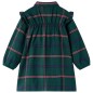 Kinderkleid mit Langen Ärmeln und Rüschen Dunkelgrün 92 Kinderkleid mit Langen Ärmeln und Rüschen Dunkelgrün 92