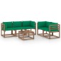 vidaXL 6-tlg. Garten-Lounge-Set mit Grünen Kissen vidaXL 6-tlg. Garten-Lounge-Set mit Grünen Kissen