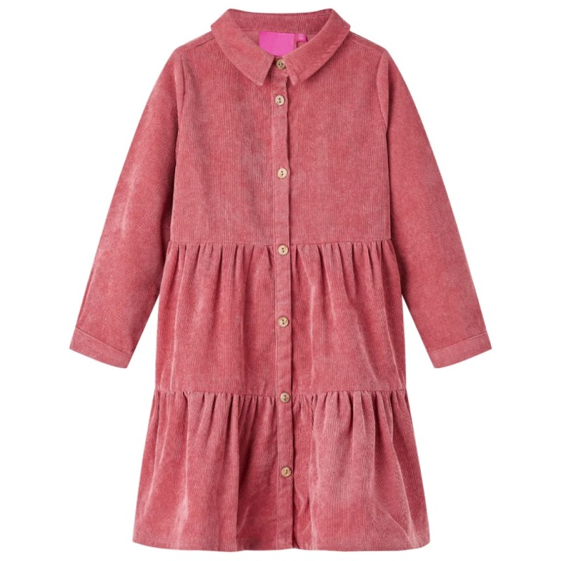 Kinderkleid mit Langen Ärmeln Cord Altrosa 104 Kinderkleid mit Langen Ärmeln Cord Altrosa 104