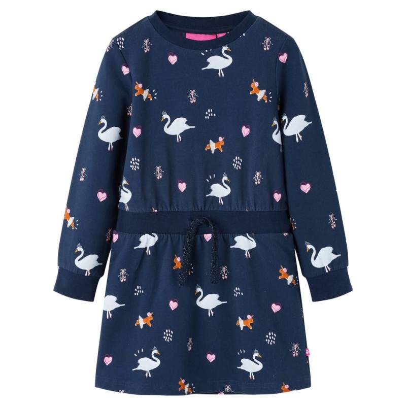Kinderkleid mit Langen Ärmeln Marineblau 92 Kinderkleid mit Langen Ärmeln Marineblau 92