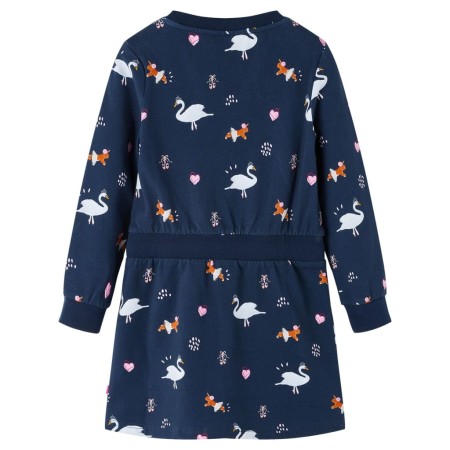 Kinderkleid mit Langen Ärmeln Marineblau 92