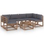 7-tlg. Garten-Lounge-Set aus Paletten mit Kissen Kiefernholz 7-tlg. Garten-Lounge-Set aus Paletten mit Kissen Kiefernholz