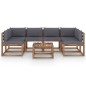 7-tlg. Garten-Lounge-Set aus Paletten mit Kissen Kiefernholz 7-tlg. Garten-Lounge-Set aus Paletten mit Kissen Kiefernholz