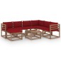 8-tlg. Garten-Lounge-Set mit Kissen Weinrot 8-tlg. Garten-Lounge-Set mit Kissen Weinrot