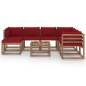 8-tlg. Garten-Lounge-Set mit Kissen Weinrot 8-tlg. Garten-Lounge-Set mit Kissen Weinrot