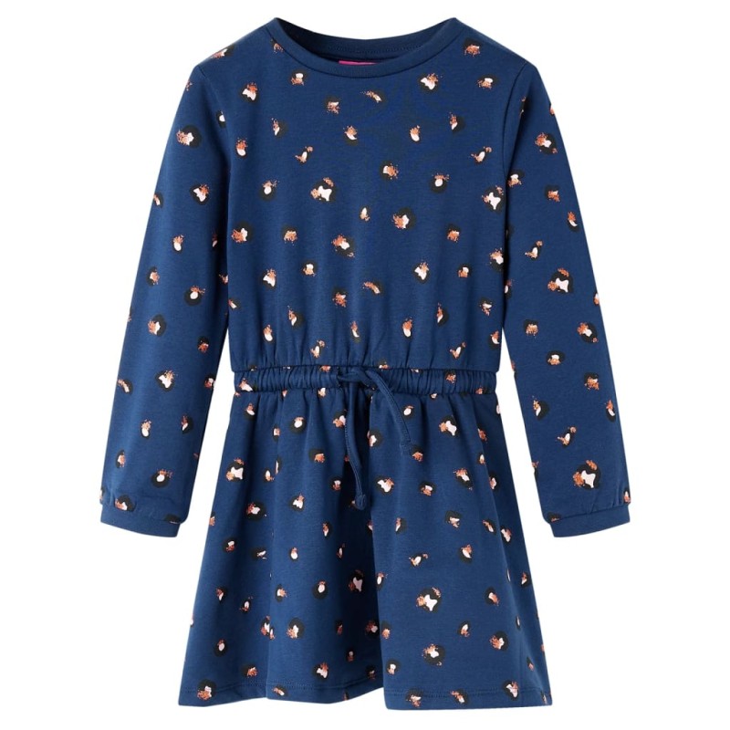 Kinderkleid mit Langen Ärmeln Marineblau 92 Kinderkleid mit Langen Ärmeln Marineblau 92