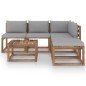 6-tlg. Garten-Lounge-Set aus Paletten mit Kissen Kiefernholz 6-tlg. Garten-Lounge-Set aus Paletten mit Kissen Kiefernholz