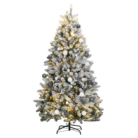 vidaXL Künstlicher Weihnachtsbaum Klappbar 300 LEDs & Kugeln 180 cm