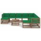 11-tlg. Garten-Lounge-Set mit Kissen Grün 11-tlg. Garten-Lounge-Set mit Kissen Grün