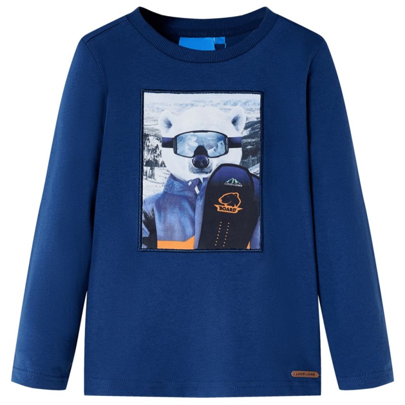 Kinder-Langarmshirt Jeansblau 92 Kinder-Langarmshirt Jeansblau 92