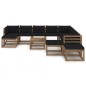 12-tlg. Garten-Lounge-Set mit Kissen Schwarz 12-tlg. Garten-Lounge-Set mit Kissen Schwarz