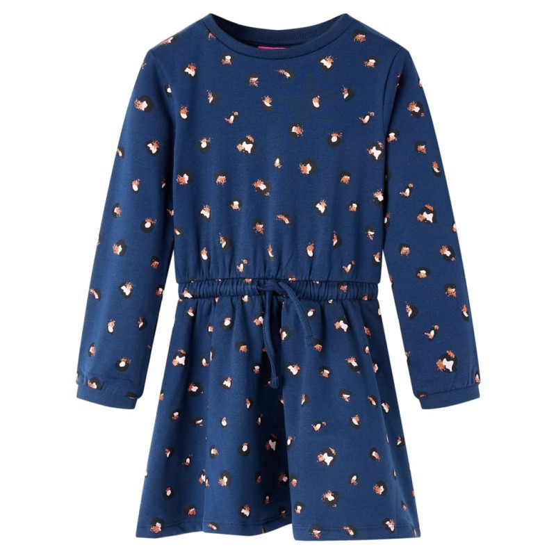 Kinderkleid mit Langen Ärmeln Marineblau 116 Kinderkleid mit Langen Ärmeln Marineblau 116