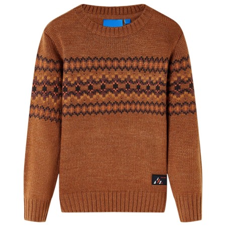 Kinderpullover Gestrickt Cognac 92