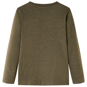 Kinder-Langarmshirt Khaki Melange 128