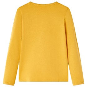 Kinder-Langarmshirt Dunkles Ocker 140