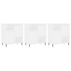 vidaXL Sideboards 3 Stk. Weiß Holzwerkstoff