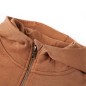 Kinder-Kapuzenpullover mit Halbem Reißverschluss Anthrazit Cognac 140 Kinder-Kapuzenpullover mit Halbem Reißverschluss Anthrazit Cognac 140