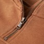 Kinder-Kapuzenpullover mit Halbem Reißverschluss Anthrazit Cognac 140 Kinder-Kapuzenpullover mit Halbem Reißverschluss Anthrazit Cognac 140