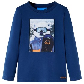 Kinder-Langarmshirt Jeansblau 116