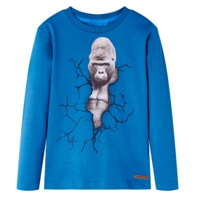 Kinder-Langarmshirt Petrolblau 116