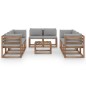 9-tlg. Garten-Lounge-Set mit Kissen Grau 9-tlg. Garten-Lounge-Set mit Kissen Grau