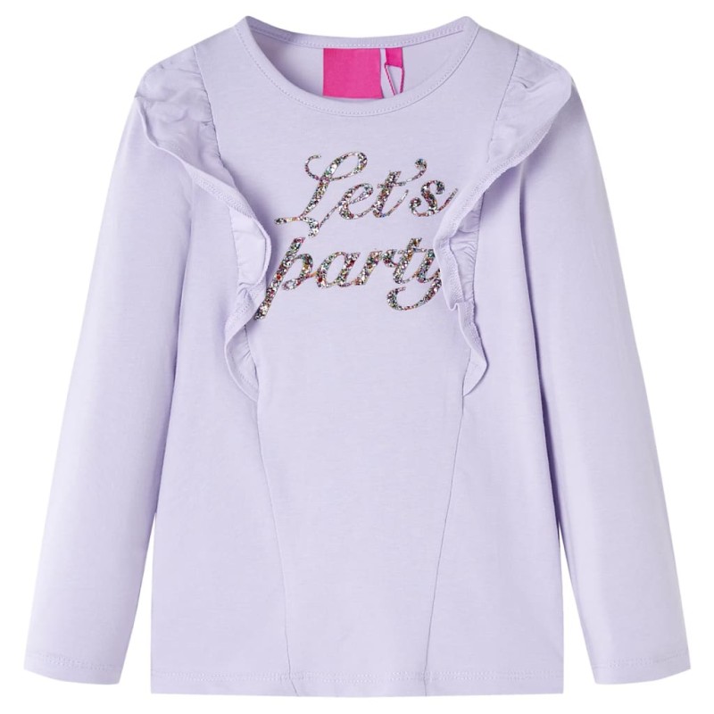 Kinder-Langarmshirt Helllila 128 Kinder-Langarmshirt Helllila 128