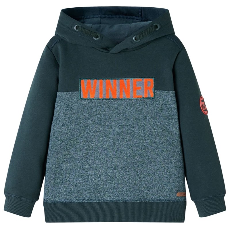 Kinder-Kapuzenpullover Dunkelgrün 128 Kinder-Kapuzenpullover Dunkelgrün 128