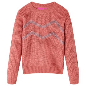 Kinderpullover Gestrickt Mittelrosa 128