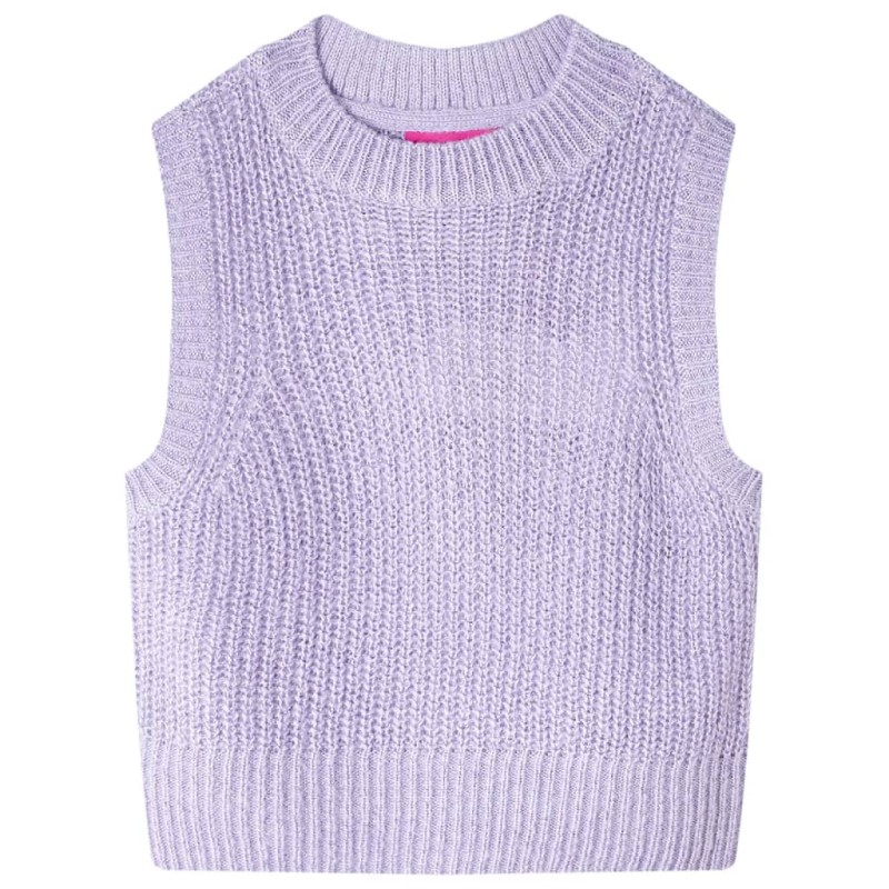 Kinder-Pulloverweste Gestrickt Helllila 104 Kinder-Pulloverweste Gestrickt Helllila 104