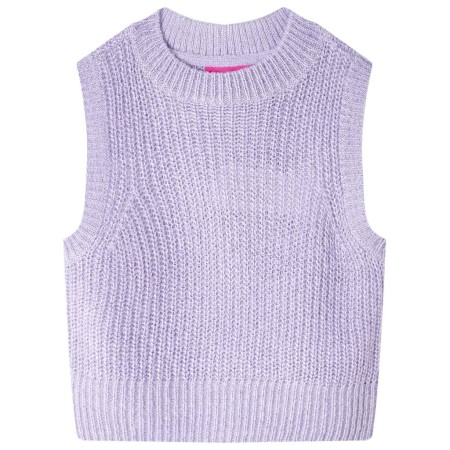 Kinder-Pulloverweste Gestrickt Helllila 104