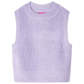 Kinder-Pulloverweste Gestrickt Helllila 128