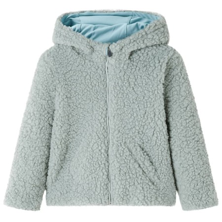 Kinder-Kapuzenjacke Teddy-Kunstpelz Minzgrün 140