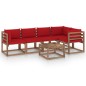 6-tlg. Garten-Lounge-Set aus Paletten mit Kissen Kiefernholz 6-tlg. Garten-Lounge-Set aus Paletten mit Kissen Kiefernholz