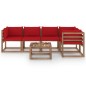 6-tlg. Garten-Lounge-Set aus Paletten mit Kissen Kiefernholz 6-tlg. Garten-Lounge-Set aus Paletten mit Kissen Kiefernholz