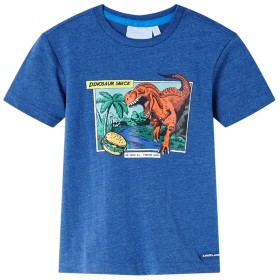 Kinder-T-Shirt Dunkelblau Melange 140