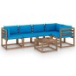 vidaXL 6-tlg. Garten-Lounge-Set aus Paletten mit Kissen Kiefernholz vidaXL 6-tlg. Garten-Lounge-Set aus Paletten mit Kissen Kiefernholz