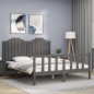 Massivholzbett mit Kopfteil Grau 160x200 cm Massivholzbett mit Kopfteil Grau 160x200 cm