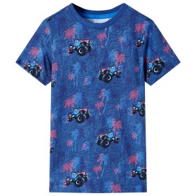 Kinder-T-Shirt Dunkelblau Melange 92