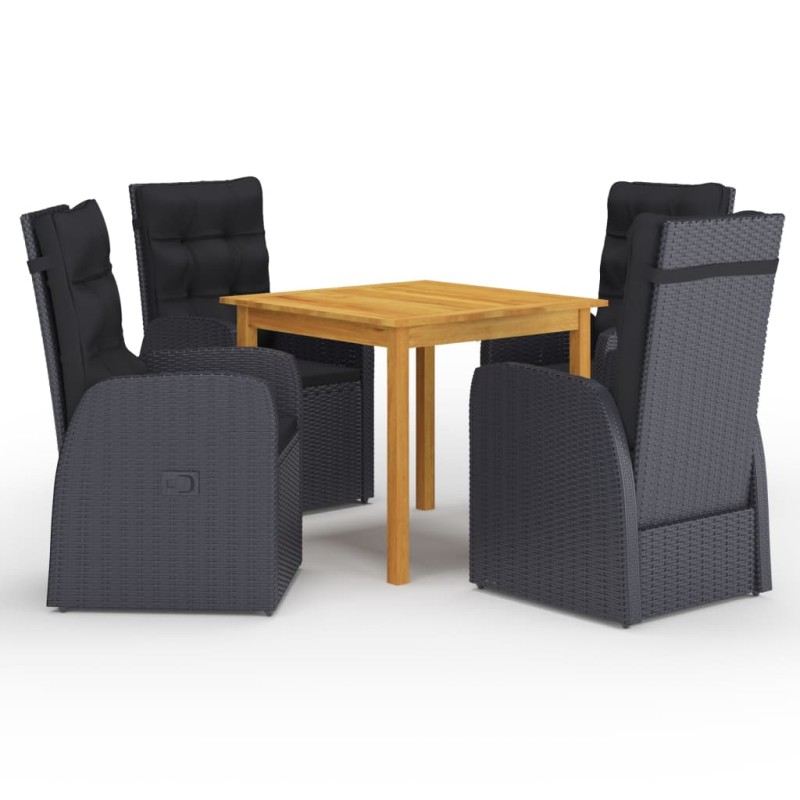 vidaXL 5-tlg. Garten-Essgruppe Schwarz vidaXL 5-tlg. Garten-Essgruppe Schwarz